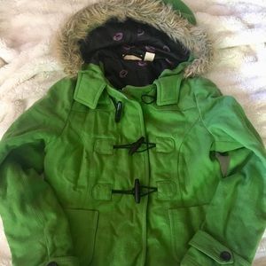 Green pea coat